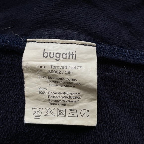 Vintage style BUGATTI World Traveller Full Zip Dark Blue Men's Sweater Size L - Picture 9 of 10